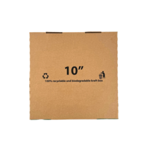 Pizza Box 10" Corrugated Cardboard Kraft Stock Print 50/Bundle - Image 2