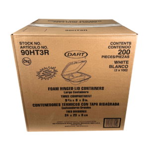 90HT3R Foam Container 3 Compartment