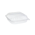 Dart® ClearSeal® Take-Out Container Hinged Large (LG) 8.825X9.3X3 IN OPS Clear Square 100 Count/Pack 2 Packs/Case