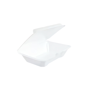 Container Hinged 9.25X6.42X2.9 IN XPS White Insulated
