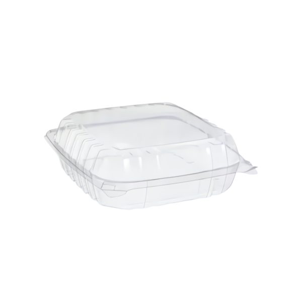 Dart® ClearSeal® Take-Out Container Hinged Large (LG) 8.825X9.3X3 IN OPS Clear Square 100 Count/Pack 2 Packs/Case