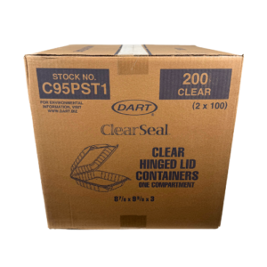 Dart® ClearSeal® Take-Out Container Hinged Large (LG) 8.825X9.3X3 IN OPS Clear Square 100 Count/Pack 2 Packs/Case