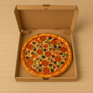 Pizza Box 14" Corrugated Cardboard Kraft Stock Print 50/Bundle - Image 3