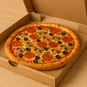 Pizza Box 14" Corrugated Cardboard Kraft Stock Print 50/Bundle - Image 2