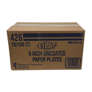 Plate 9 IN Uncoated Paper White Round 100 Count/Pack 10 Packs/Case 1000 Count/Case