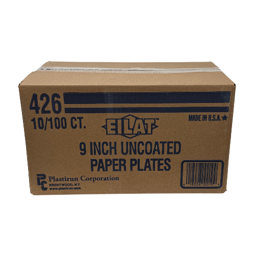 Plate 9 IN Uncoated Paper White Round 100 Count/Pack 10 Packs/Case 1000 Count/Case
