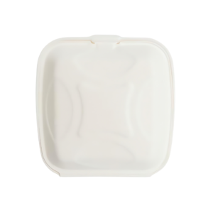 Formulated Molded Fiber Clamshell Container, White, 9"