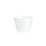EPS Squat Food Container With 6JL Lid, White, 4 oz