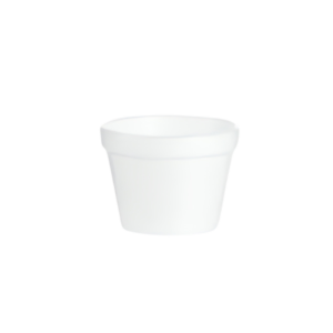 EPS Squat Food Container With 6JL Lid, White, 4 oz