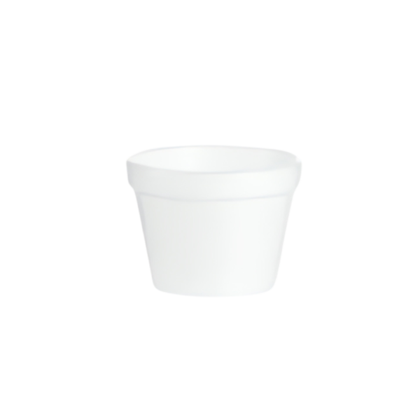 EPS Squat Food Container With 6JL Lid, White, 4 oz