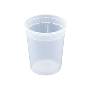 Deli Cup Combo Pack With Plastic Lid, Natural, 32 oz