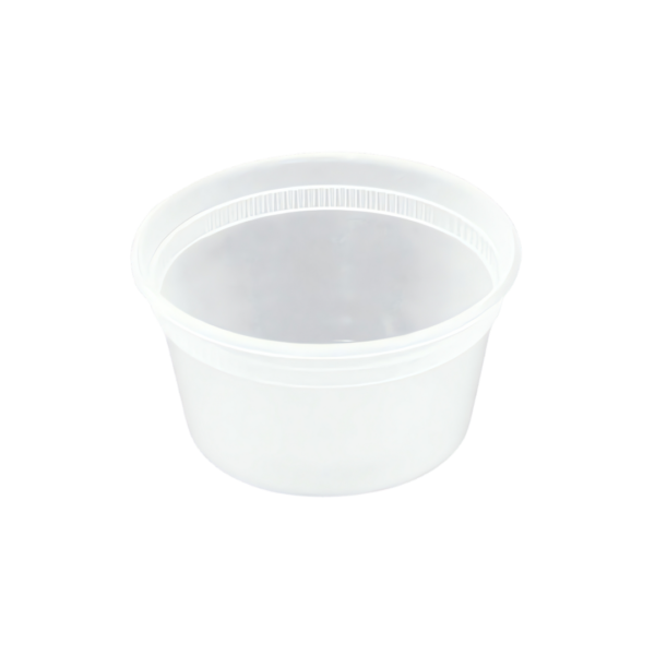 Dart® J-Cup® EPS Squat Food Container With 20JL Lid, White, 8 oz