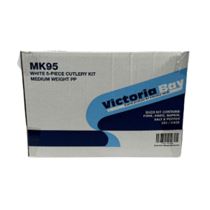 Victoria Bay 5PC Cutlery Kit PP White Medium Weight With Napkin,Fork,Knife,Salt & Pepper 250/Case