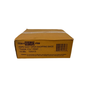 Bag 1/6 HDPE 12MIC White Thank You T-Sack 1000/Case