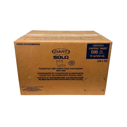 12 Oz White Paper Combo Container , 250 Pack