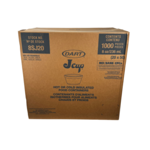 Dart® J Cup® Cup Insulated 8 OZ EPS White 25 Count/Pack 40 Packs/Case 1000 Count/Case