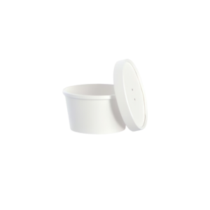Paper Squat Hot Food Container Combo, White, 8 oz , 250 Pack
