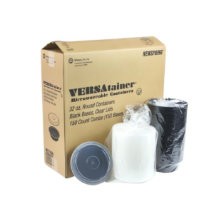 VERSAtainer® PP Microwaveable Container, Black; Clear, 32 Oz, 1/CS/150 - Image 3