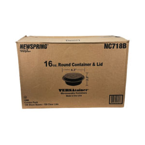 VERSAtainer® 16 oz Polypropylene Lid/Base Combo, Black , 150 / Pack