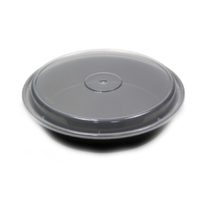 PP Microwaveable Container with Lid, Black, 48 oz , 1/CS/150 - Image 2